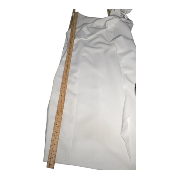 Ella Off white Sleeveless ruffle detail medium midi dress (NWT) - Picture 10 of 11